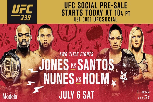Lịch thi đấu UFC 239: "Quỷ vương" Jon Jones đấu Thiago Santos