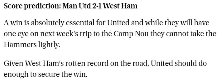 Dự đoán Manchester United vs West Ham United bởi chuyên gia Tony Mogan.
