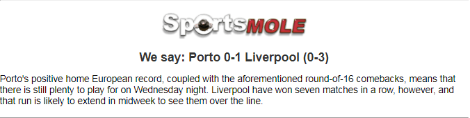 Dự đoán Porto vs Liverpool bởi chuyên gia Daniel Lewis