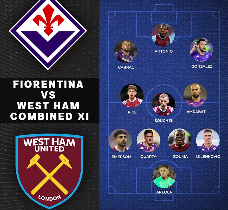 Đội hình kết hợp West Ham vs Fiorentina chung kết C3: Ngoại hạng Anh lấn Serie A - Ảnh 1