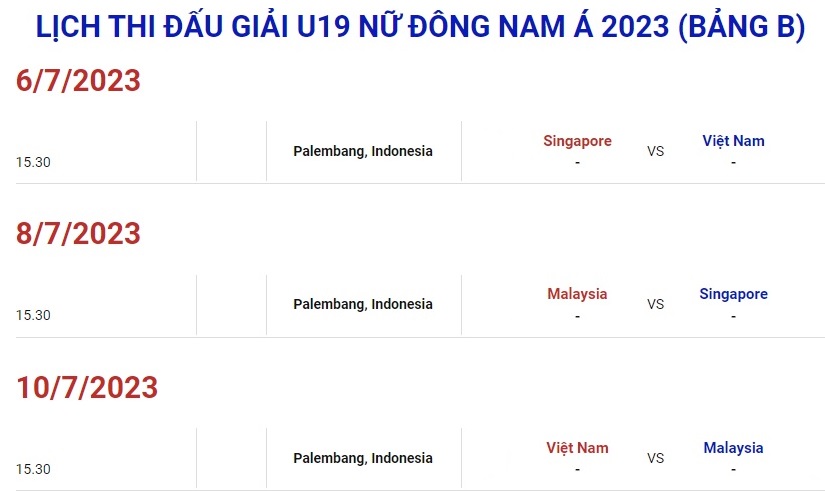 Lịch thi đấu giải U19 nữ Đông nam Á 2023 mới nhất hôm nay - Ảnh 3