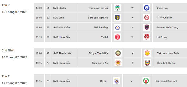 Lịch thi đấu và trực tiếp giai đoạn 2 vòng 1 V.League 2023: Hà Nội vs Bình Định - Ảnh 1