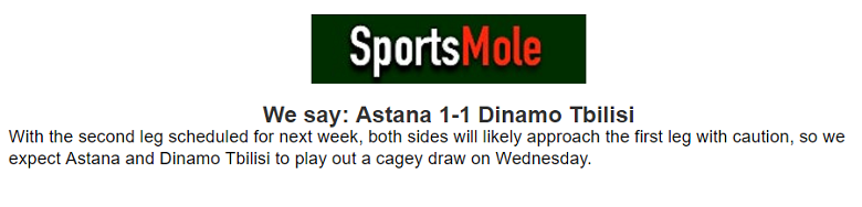 Ben Morris dự đoán Astana vs Dinamo Tbilisi, 21h ngày 12/7 - Ảnh 1