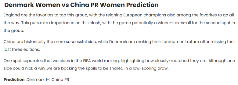 Ume Elvis dự đoán nữ Trung Quốc vs nữ Đan Mạch, 19h ngày 22/7 - Ảnh 3