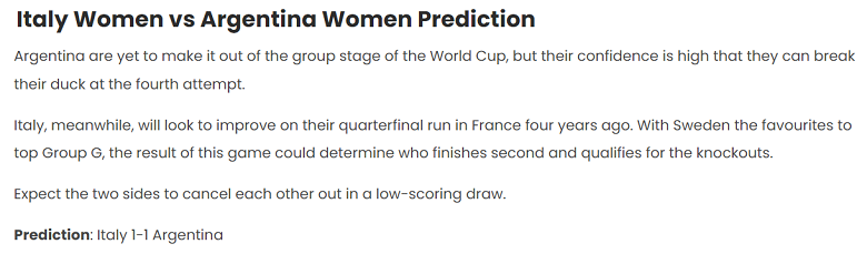 Ume Elvis dự đoán nữ Ý vs nữ Argentina, 13h ngày 24/7 - Ảnh 1