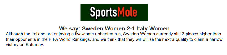 Ben Sully dự đoán nữ Thụy Điển vs nữ Ý, 15h30 ngày 29/7 - Ảnh 1
