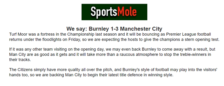 Barney Corkhill dự đoán Burnley vs Man City, 2h ngày 12/8 - Ảnh 1
