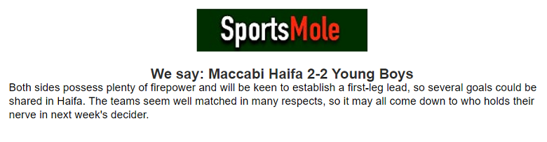 Jonathan O’Shea dự đoán Maccabi Haifa vs Young Boys, 2h ngày 24/8 - Ảnh 1