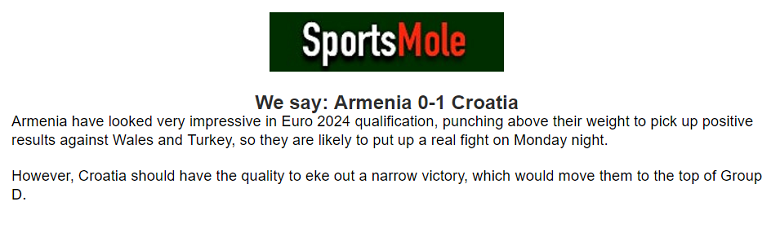 Dominic Lund chọn tỷ số nào trận Armenia vs Croatia, 23h ngày 11/9? - Ảnh 1