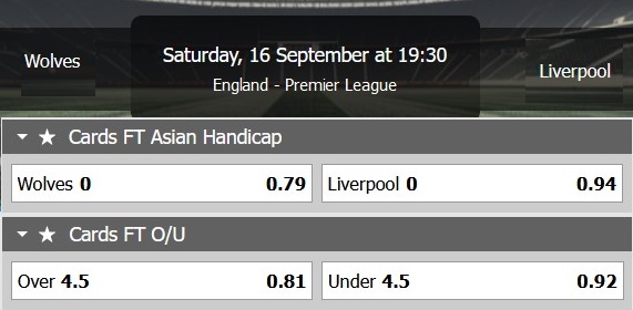 Kèo thẻ phạt ngon ăn Wolves vs Liverpool, 18h30 ngày 16/9 - Ảnh 1