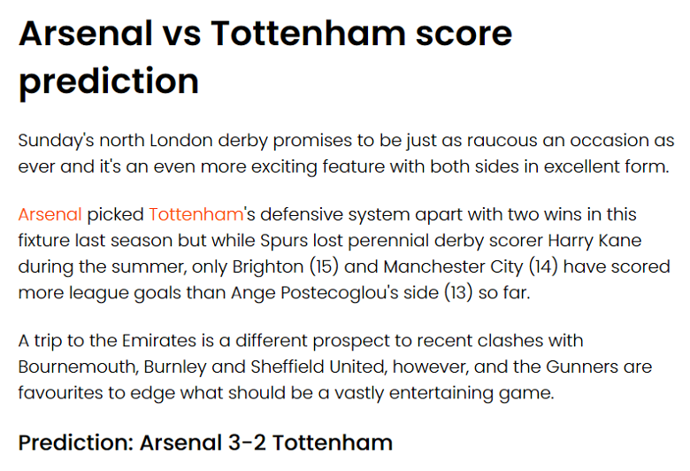 Jude Summerfield dự đoán Arsenal vs Tottenham, 20h ngày 24/9 - Ảnh 1