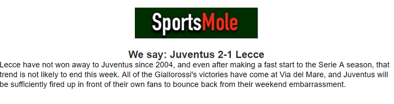 Jonathan O’Shea dự đoán tỷ số nào trận Juventus vs Lecce, 1h45 ngày 27/9? - Ảnh 1