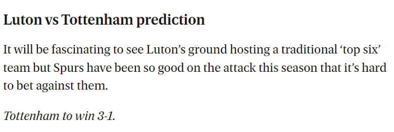 Jonathan Gorrie chọn ai trận Luton Town vs Tottenham, 18h30 ngày 7/10? - Ảnh 1