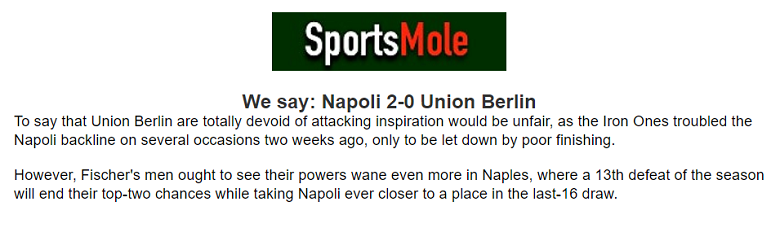 Ben Knapton chọn ai trận Napoli vs Union Berlin, 0h45 ngày 9/11? - Ảnh 1