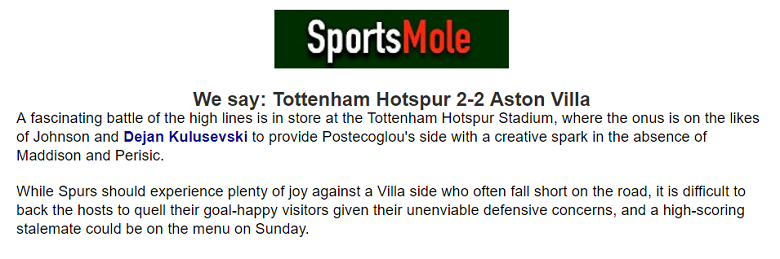 Chuyên gia Ben Knapton chọn ai trận Tottenham vs Aston Villa, 21h ngày 26/11? - Ảnh 1