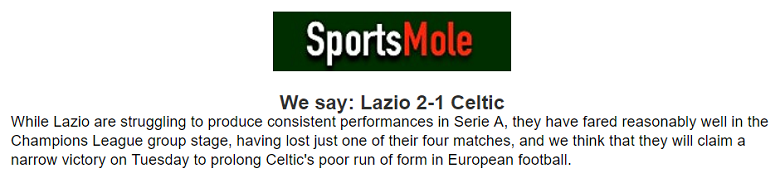Chuyên gia Ben Sully dự đoán Lazio vs Celtic, 0h45 ngày 29/11 - Ảnh 1