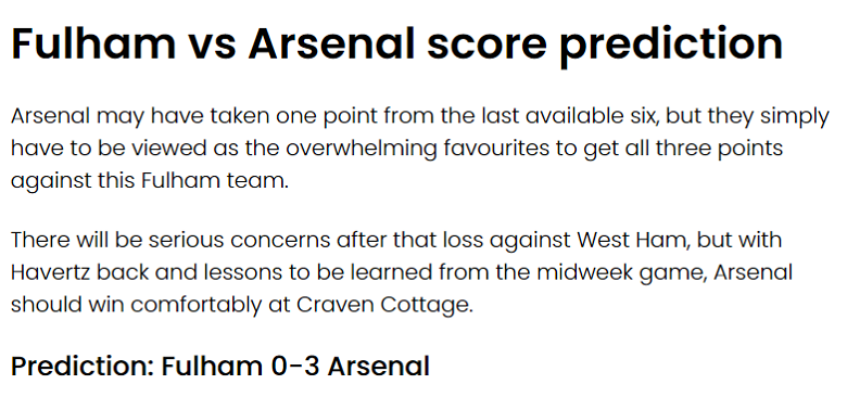 Chuyên gia (tên) dự đoán Fulham vs Arsenal, 21h ngày 31/12 - Ảnh 1
