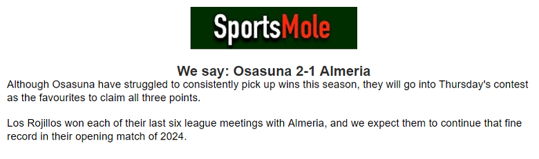 Chuyên gia (tên) dự đoán Osasuna vs Almeria, 23h ngày 4/1 - Ảnh 1