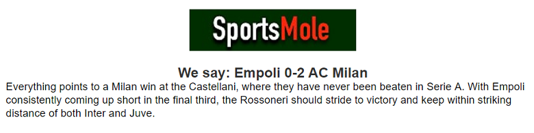 Chuyên gia Jonathan O’Shea dự đoán Empoli vs AC Milan, 18h30 ngày 7/1 - Ảnh 1