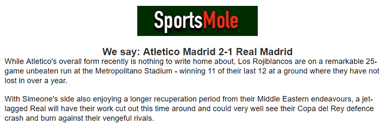 Chuyên gia Ben Knapton dự đoán Atletico vs Real Madrid, 3h30 ngày 19/1 - Ảnh 1