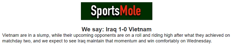 Chuyên gia Joel Lefevre dự đoán Việt Nam vs Iraq, 18h30 ngày 24/1 - Ảnh 1
