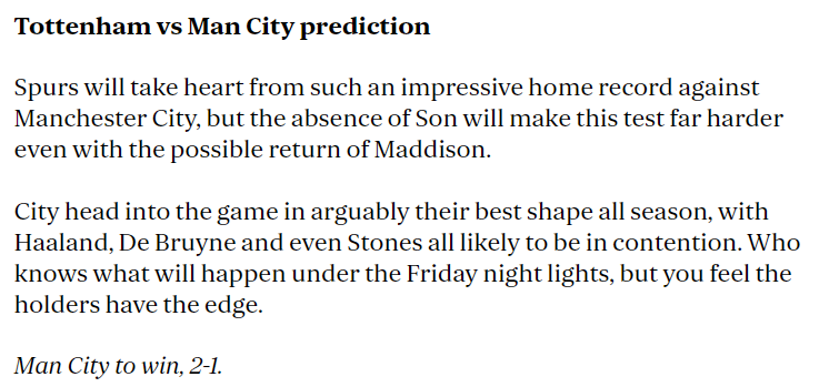 Chuyên gia (tên) dự đoán Tottenham vs Man City, 3h ngày 27/1 - Ảnh 1