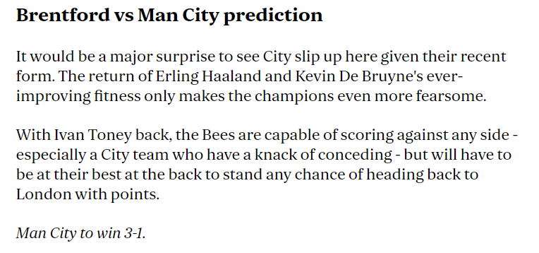 Chuyên gia Jonathan Gorrie chọn tỷ số nào trận Brentford vs Man City, 3h ngày 6/2? - Ảnh 1