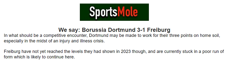 Chuyên gia Andrew Delaney chọn tỷ số nào trận Dortmund vs Freiburg, 2h30 ngày 10/2? - Ảnh 1