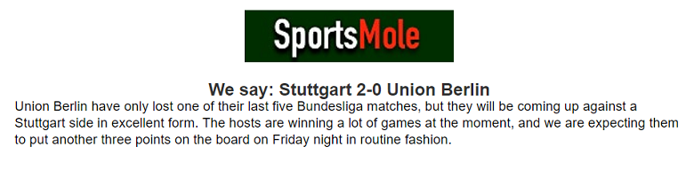 Chuyên gia Matt Law chọn ai trận Stuttgart vs Union Berlin, 2h30 ngày 9/3? - Ảnh 1