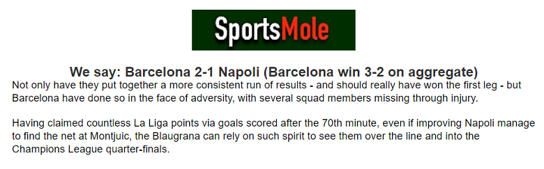 Chuyên gia Jonathan O’Shea dự đoán Barcelona vs Napoli, 3h ngày 13/3 - Ảnh 1