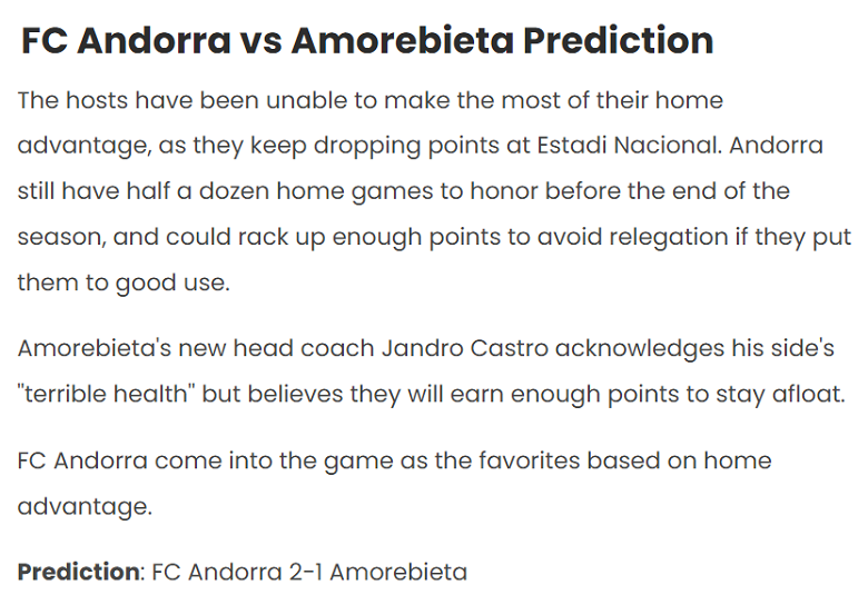 Chuyên gia Kingsley Kobo dự đoán Andorra vs Amorebieta, 2h30 ngày 19/3 - Ảnh 1