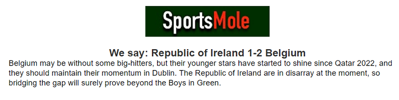 Chuyên gia Jonathan O’Shea chọn tỷ số nào trận CH Ireland vs Bỉ, 0h ngày 24/3? - Ảnh 1
