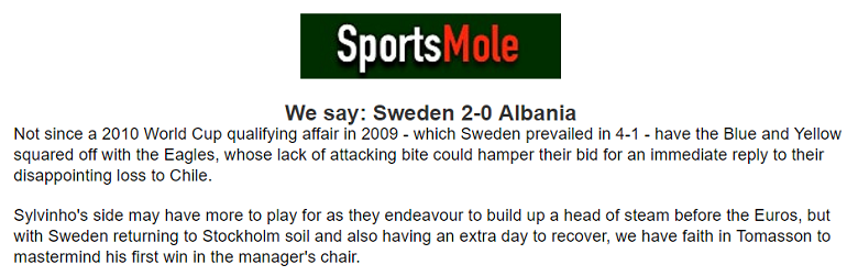 Chuyên gia Ben Knapton chọn tỷ số nào trận Thụy Điển vs Albania, 1h ngày 26/3? - Ảnh 1