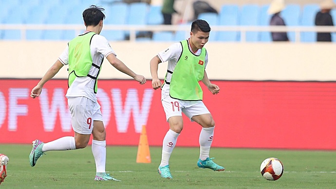 Đội tuyển Việt Nam tập dượt lần cuối trên sân Mỹ Đình trước trận đấu với Indonesia - Ảnh 9