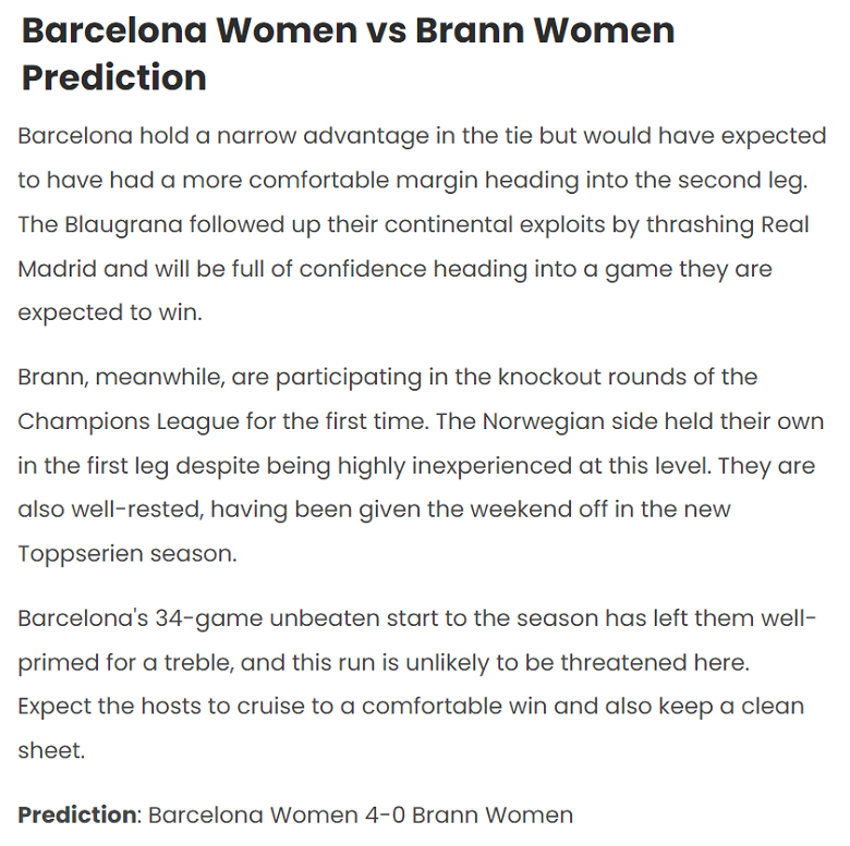 Chuyên gia Ume Elvis chọn tỷ số nào trận nữ Barcelona vs nữ Brann, 0h45 ngày 29/3? - Ảnh 1
