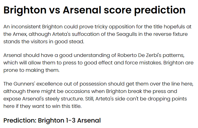 Chuyên gia James Cormack dự đoán Brighton vs Arsenal, 23h30 ngày 6/4 - Ảnh 1
