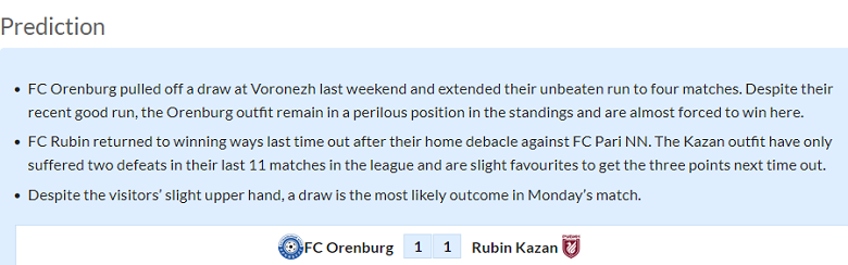 Chuyên gia Whoscored chọn tỷ số nào trận Orenburg vs Rubin, 21h ngày 8/4? - Ảnh 2