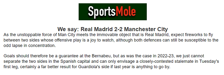 Chuyên gia Ben Knapton dự đoán Real Madrid vs Man City, 2h ngày 10/4 - Ảnh 1