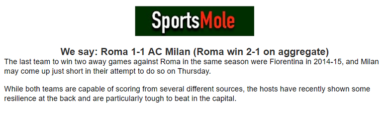 Chuyên gia Jonathan O’Shea chọn tỷ số nào trận AS Roma vs AC Milan, 2h ngày 19/4 - Ảnh 1