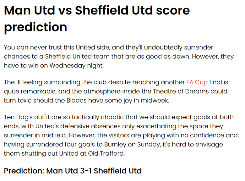 Chuyên gia James Cormack dự đoán MU thủng lưới hay không trước Sheffield United, 2h ngày 25/4? - Ảnh 1