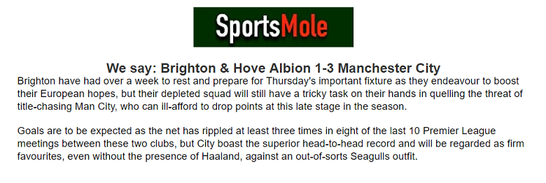 Chuyên gia Oliver Thomas dự đoán Brighton vs Man City, 2h ngày 26/4 - Ảnh 1