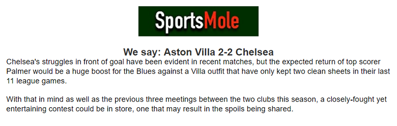 Chuyên gia Oliver Thomas chọn tỷ số nào trận Aston Villa vs Chelsea, 2h ngày 28/4? - Ảnh 1