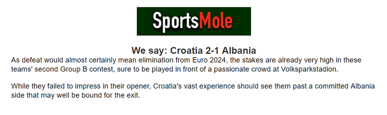 Chuyên gia Jonathan O’Shea chọn tỷ số nào trận Croatia vs Albania, 20h ngày 19/6? - Ảnh 1