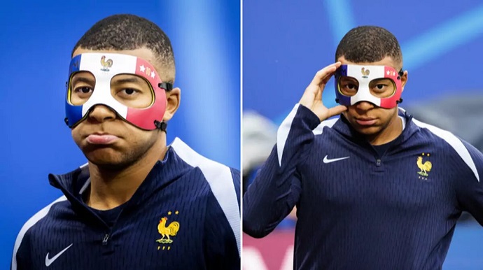 Mbappé bị cấm đeo mặt nạ có màu cờ Pháp nếu vào sân tại Euro 2024 - Ảnh 1