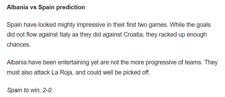 Chuyên gia Marc Mayo dự đoán Albania vs Tây Ban Nha, 2h ngày 25/6 - Ảnh 1