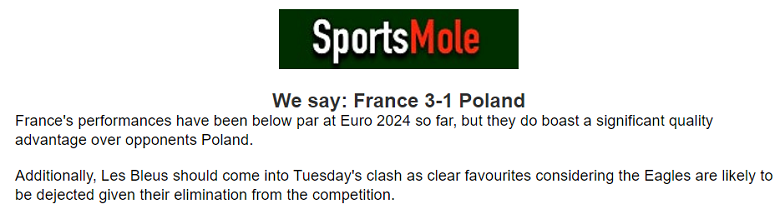 Chuyên gia Lewis Nolan dự đoán Pháp vs Ba Lan, 23h ngày 25/6 - Ảnh 1