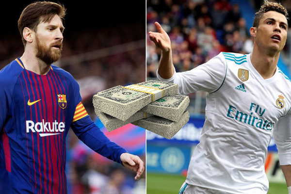 Messi hơn Ronaldo về kiếm tiền trong năm 2018