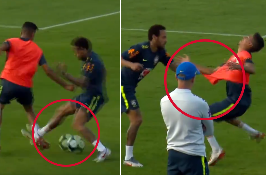 Video: Bị xâu kim, Neymar điên tiết túm cổ, quật ngã đàn em ở ĐT Brazil