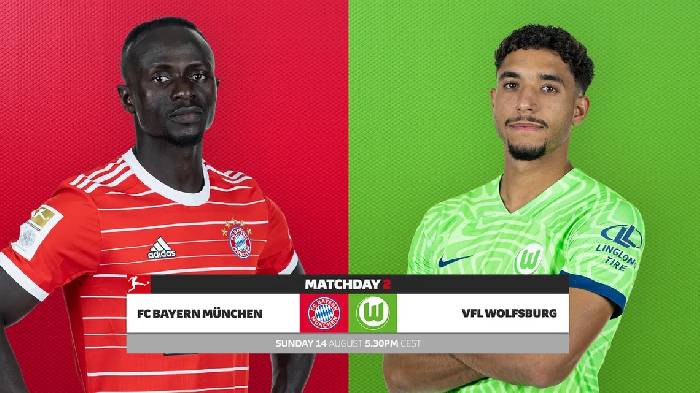 Xem trực tiếp Bayern Munich vs Wolfsburg, 22h30 ngày 14/8 ở đâu, trên kênh nào?
