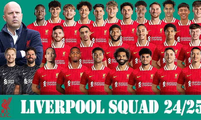 Danh sách cầu thủ Liverpool mùa giải 2024/25 mới nhất, đầy đủ nhất
